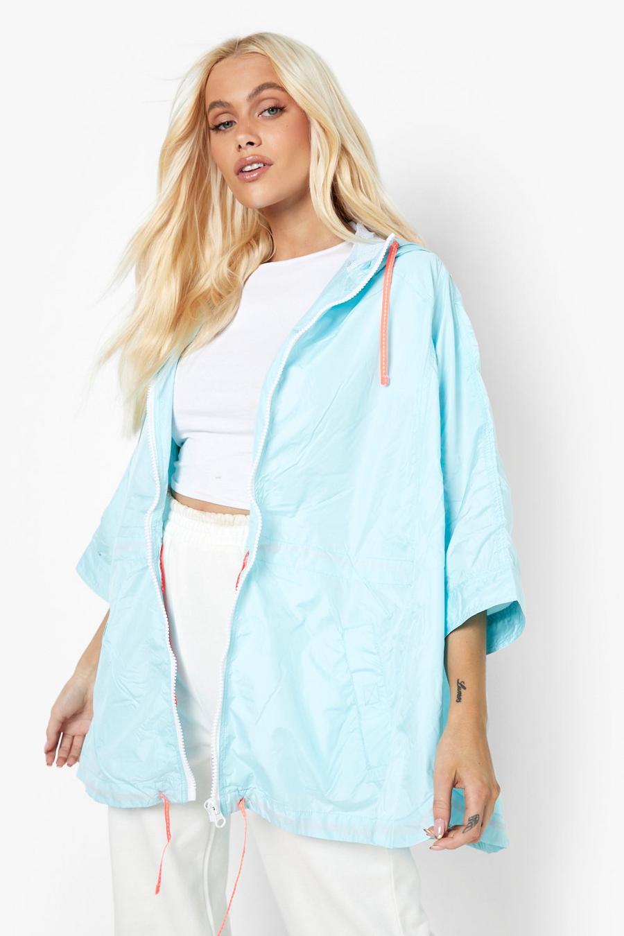 Pale blue Zip Through Festival Poncho image number 1