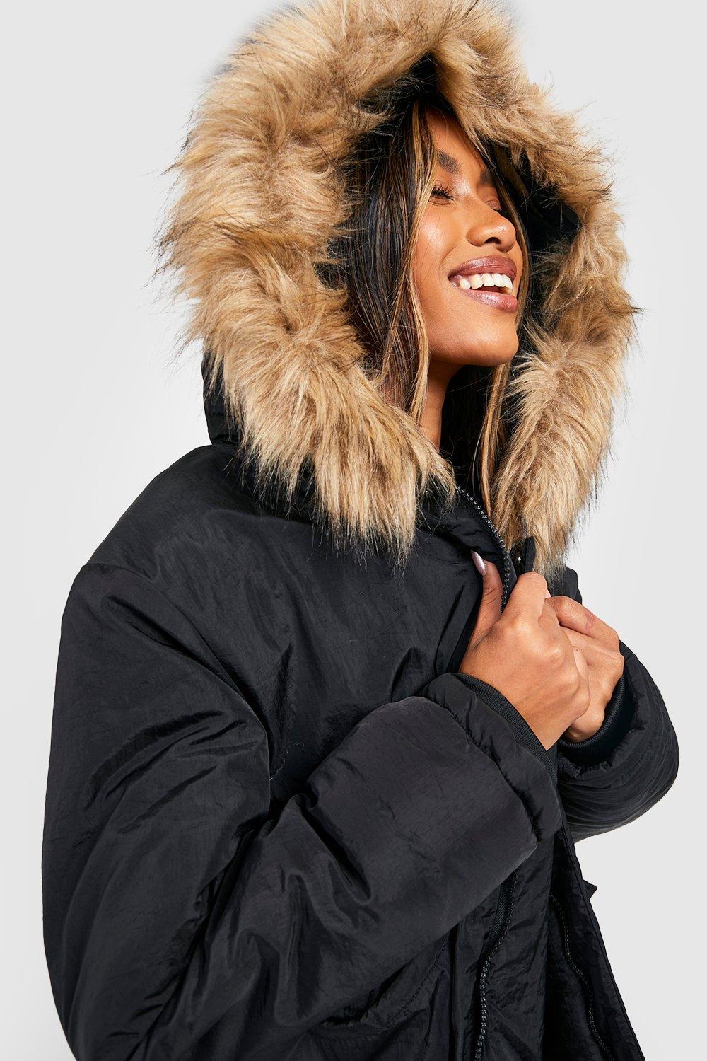 Boohoo parka coats sale