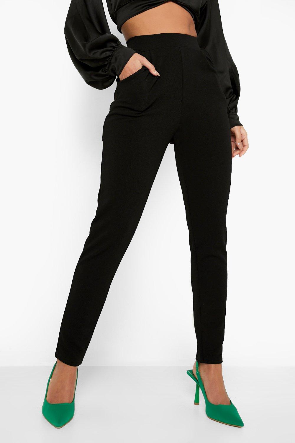 High Waisted Pleat Front Tapered Work Pants