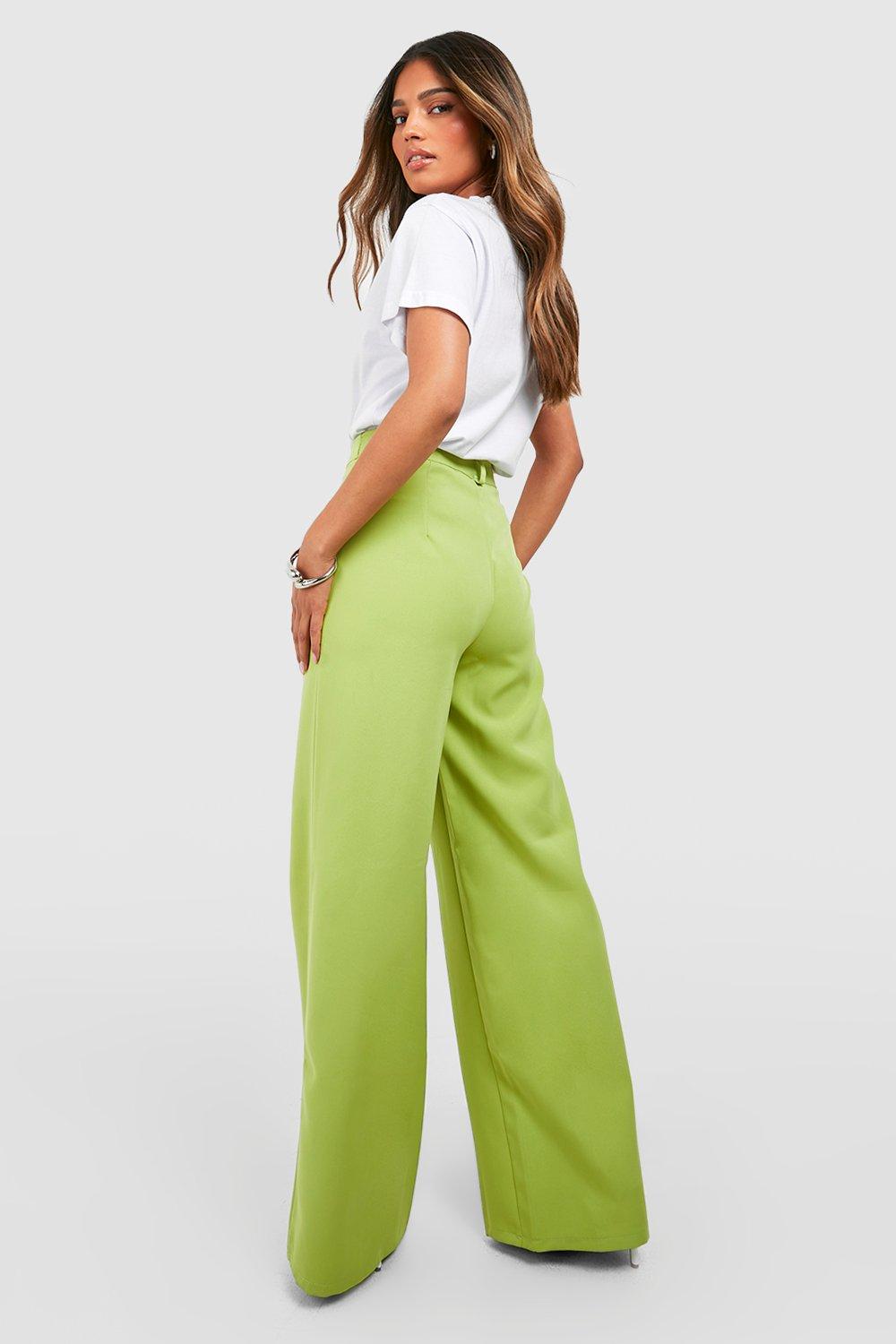 The Effortless Tailored Wide Leg Pants,Women's Casual Wide Leg High Waisted  Straight Long Trousers Dress Pants,Fashion Solid Color Loose Business Work  Suit Pants for Women. (L, Black) at  Women's Clothing store