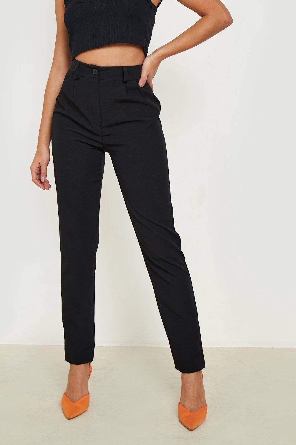 High Waist Loose Fit Suit Pants Black