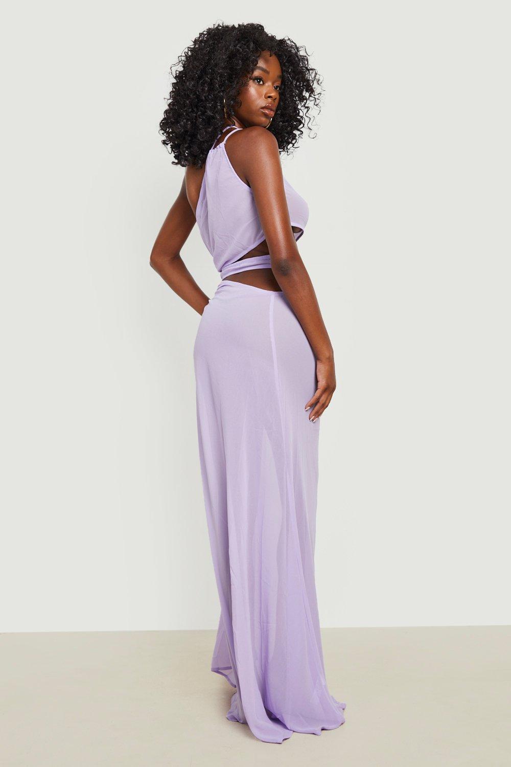 One Shoulder Cut Out Maxi Beach Dress