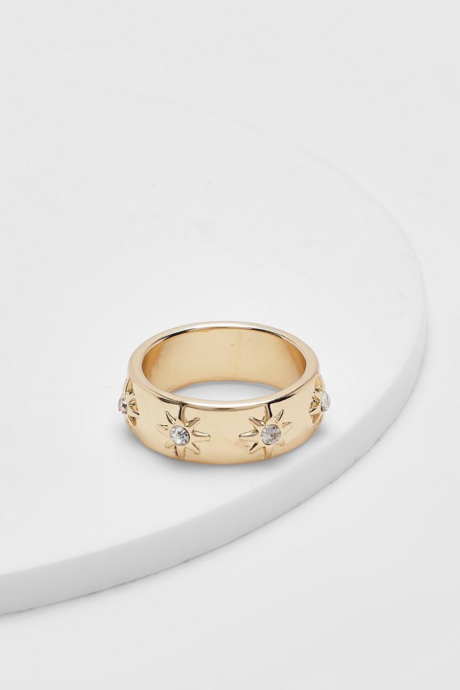 Gold Star Crystal Ring  image number 1