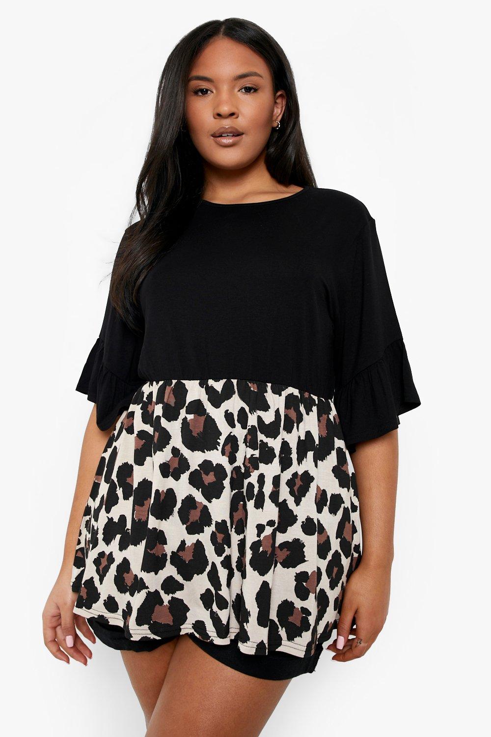 Leopard peplum top online