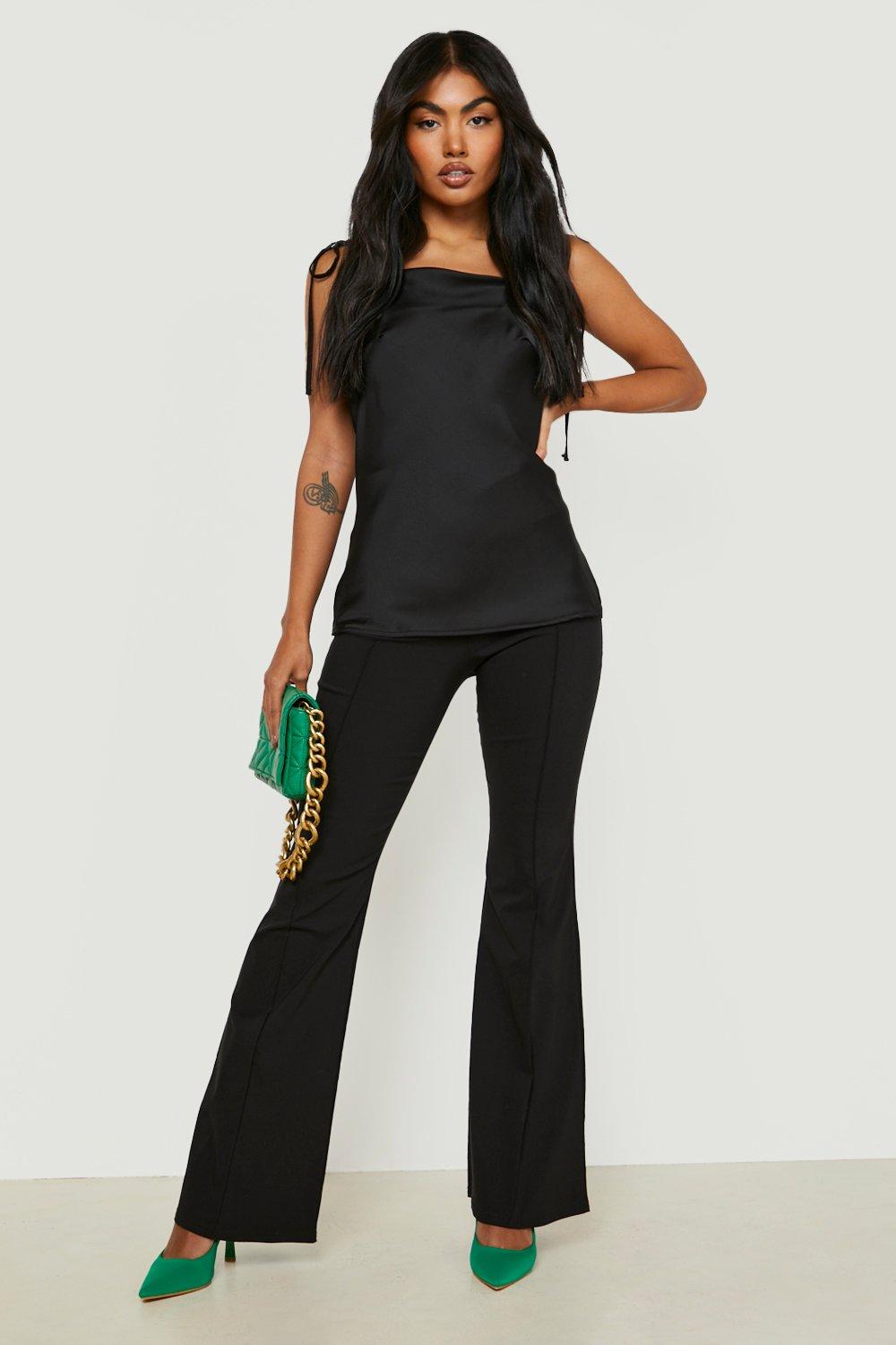 Satin Tie Strap Square Neck Cami | boohoo