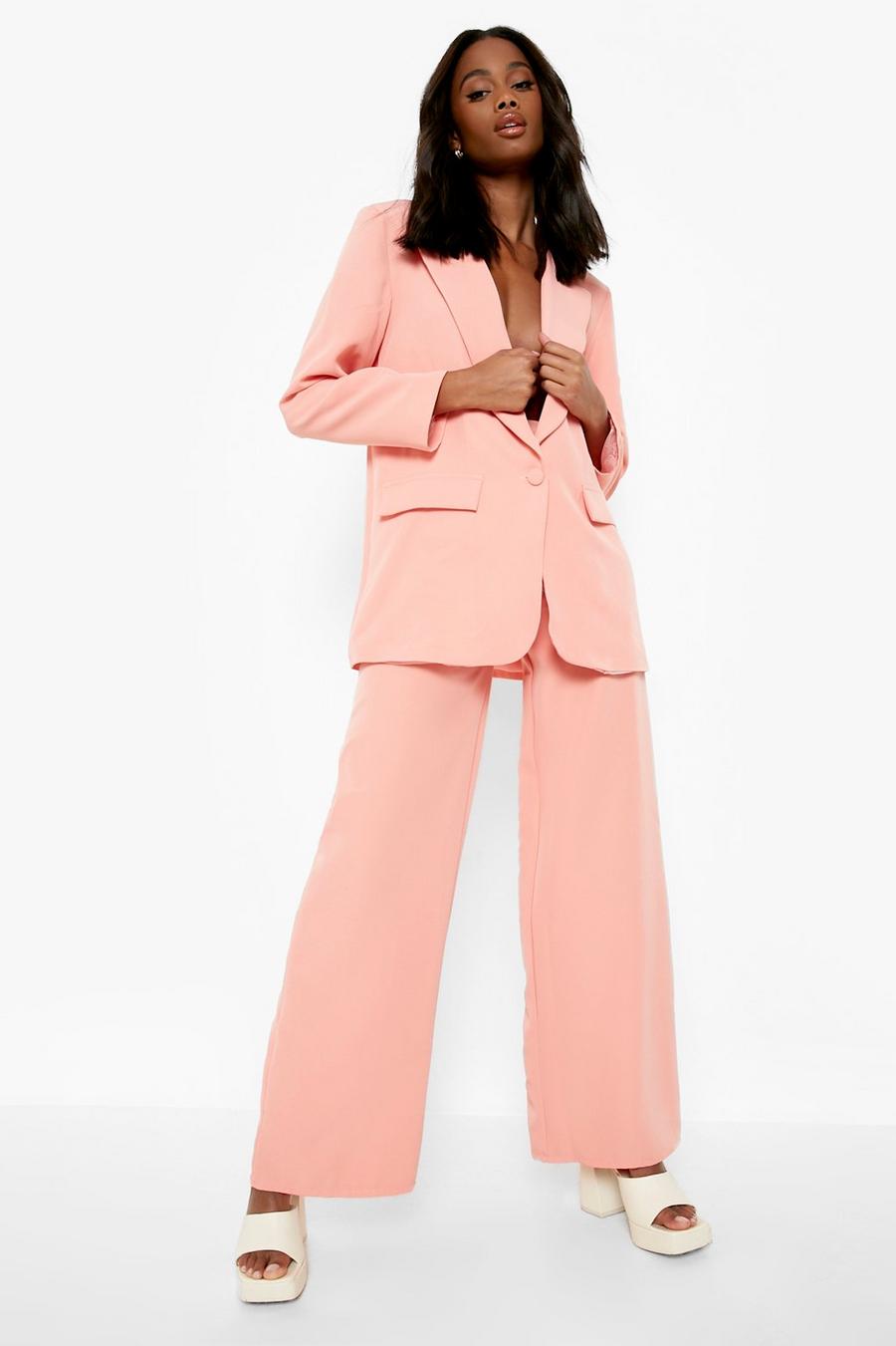 Coral pink Tailored Wide Leg Pants