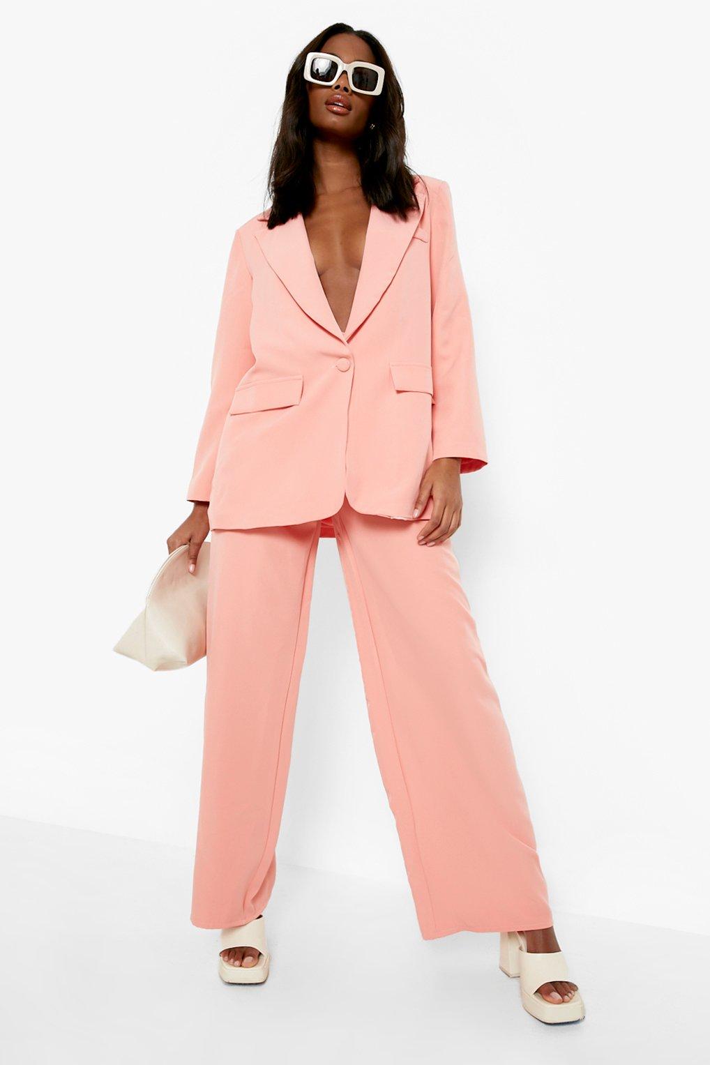 coral wide leg trousers