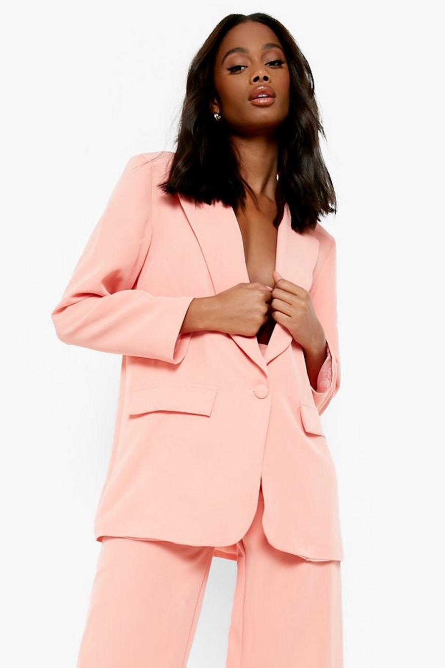Coral Plunge Relaxed Fit Tailored Blazer image number 1