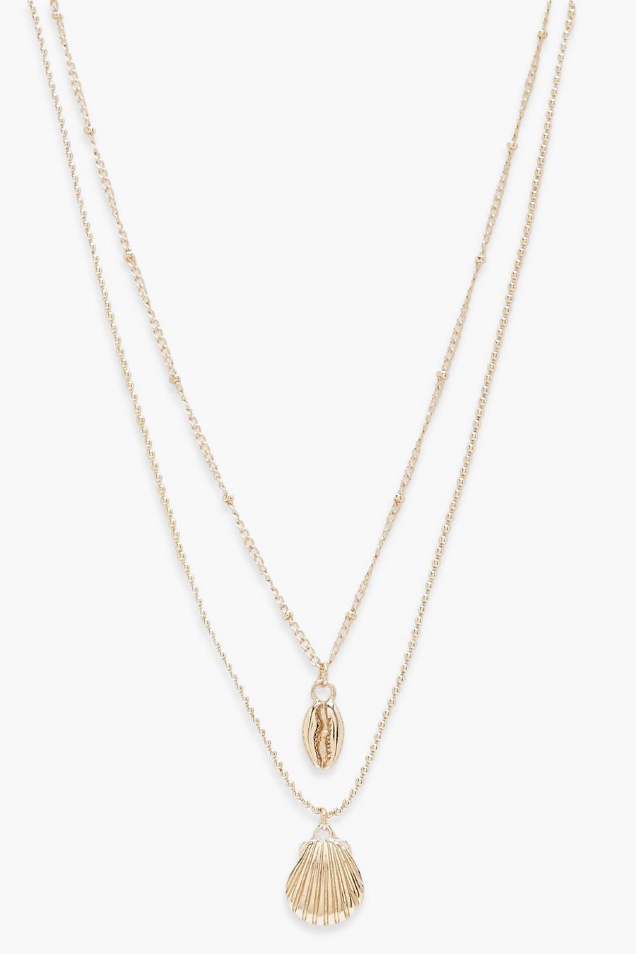 Gold Chain Shell Pendant Necklace  image number 1