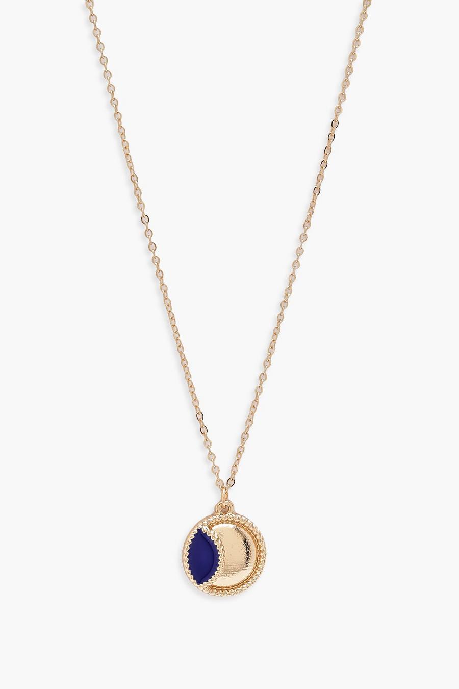 Gold Chain Link Circle Necklace 