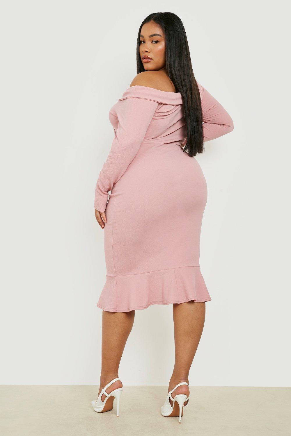 off shoulder casual dress plus size