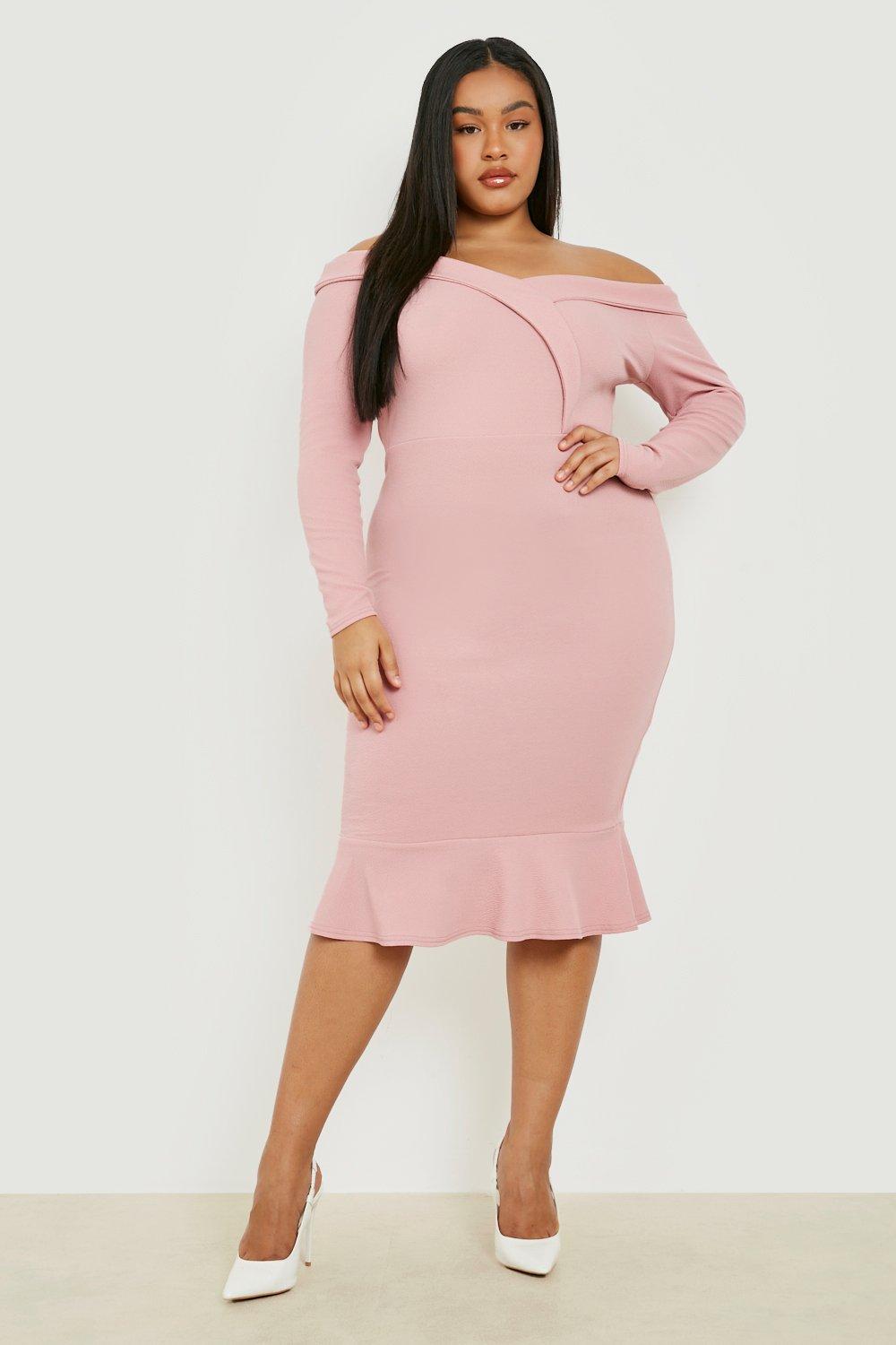 off shoulder casual dress plus size