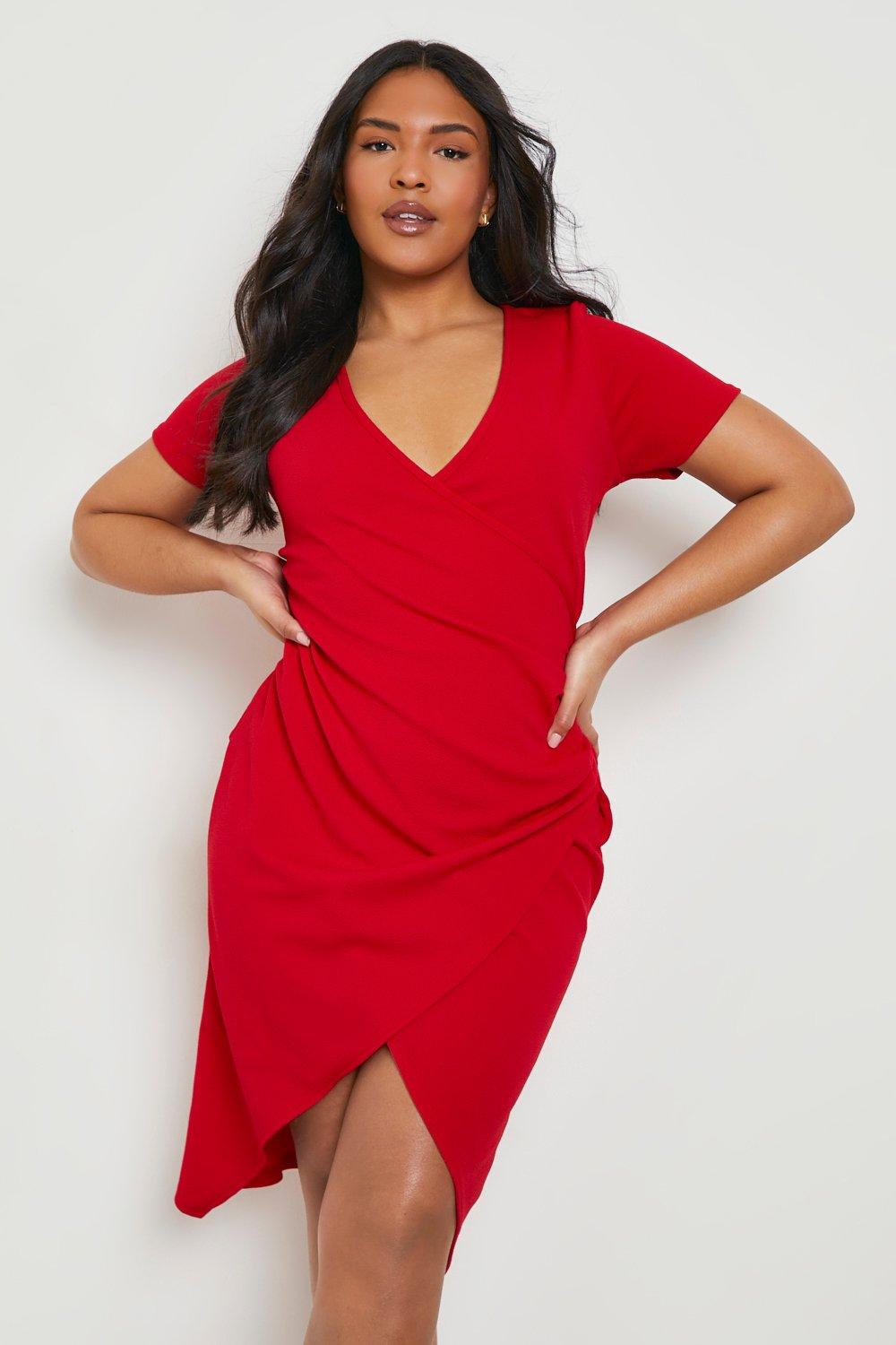 Plus Wrap Midi Dress | Boohoo