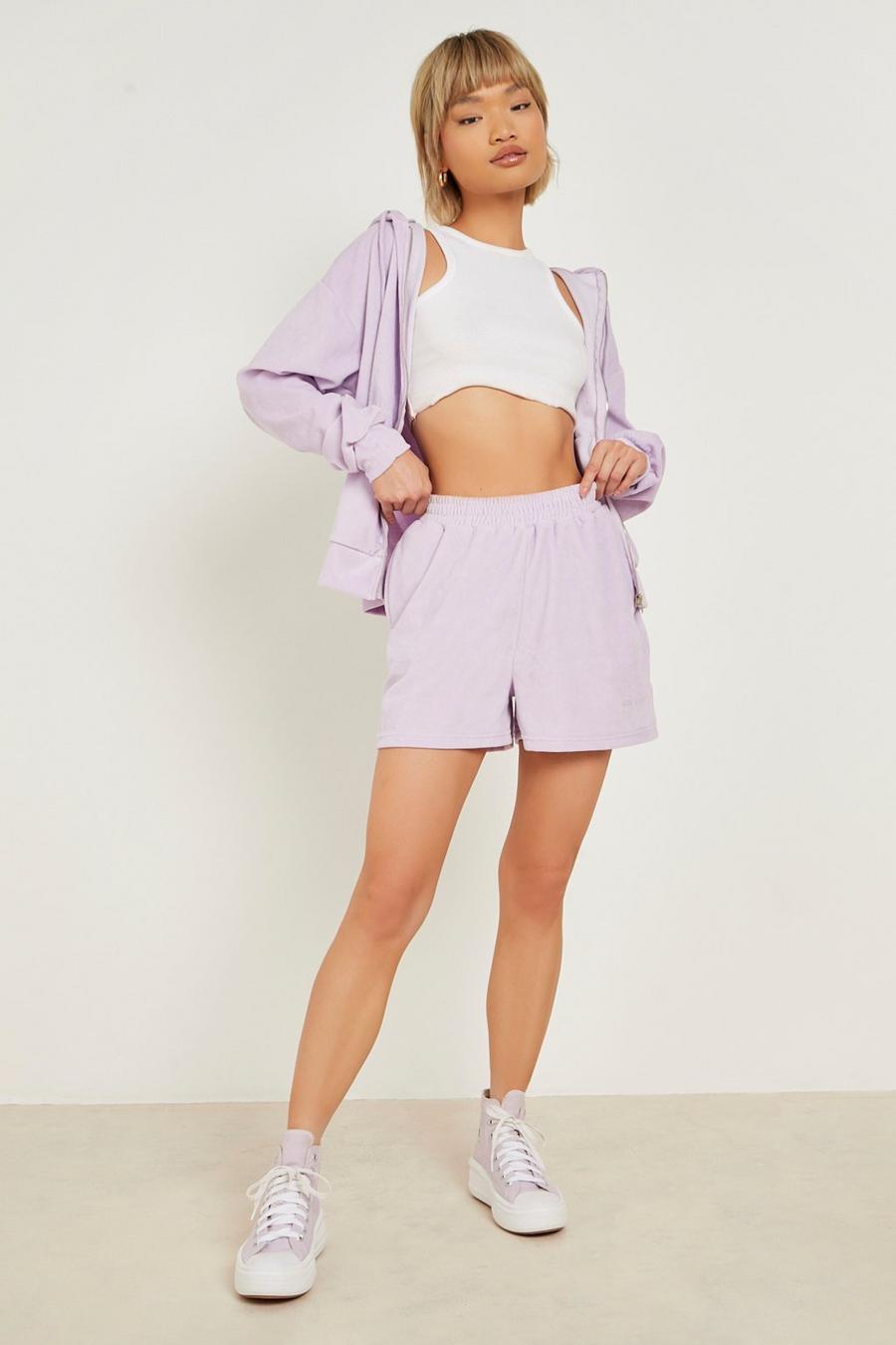 Lilac Velour Sweat Short image number 1