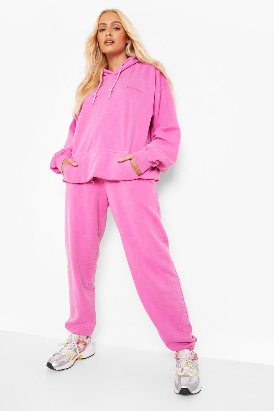Hot Pink Overdyed Hooded Tracksuit