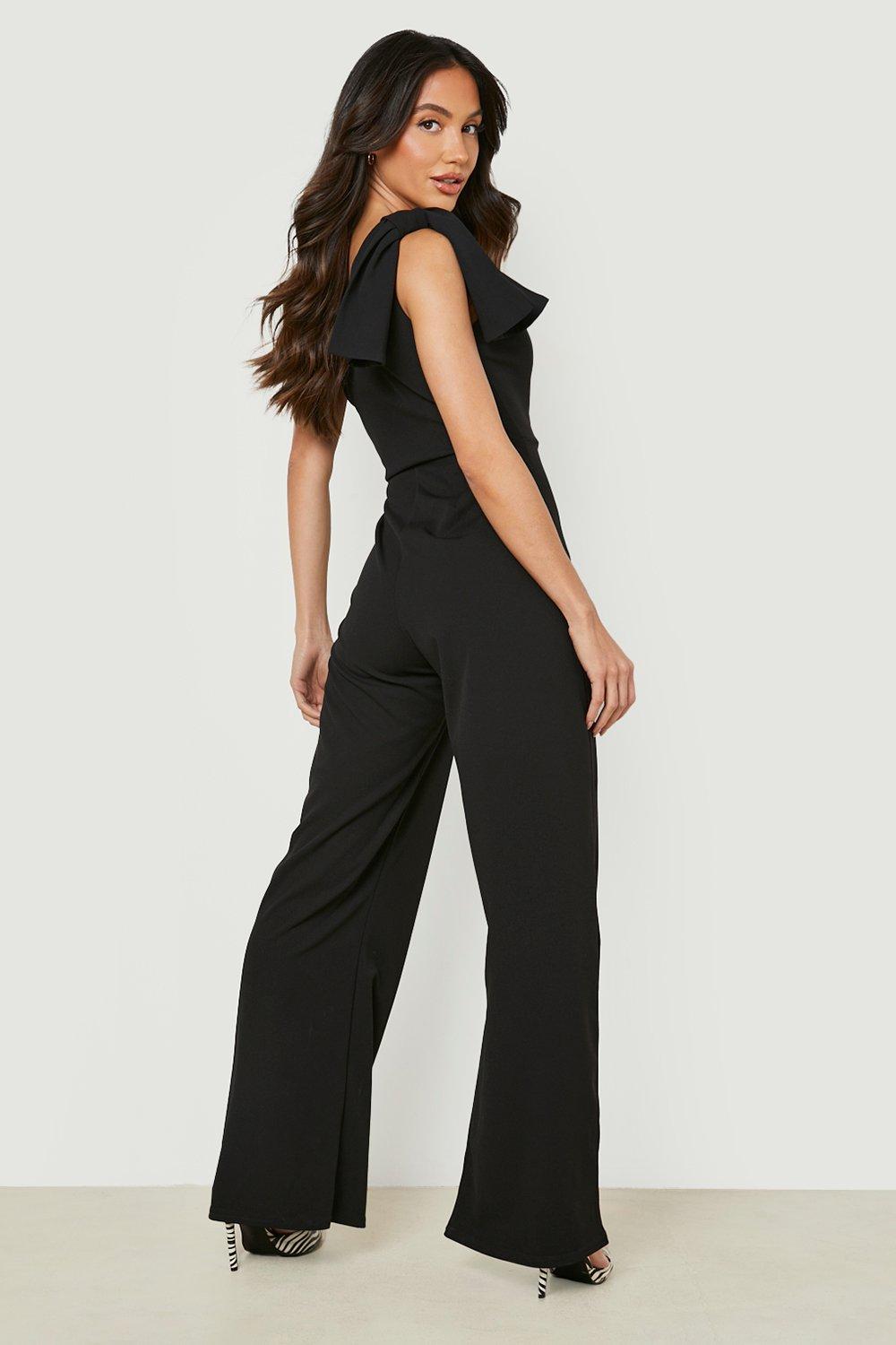 Black jumpsuit with store bow