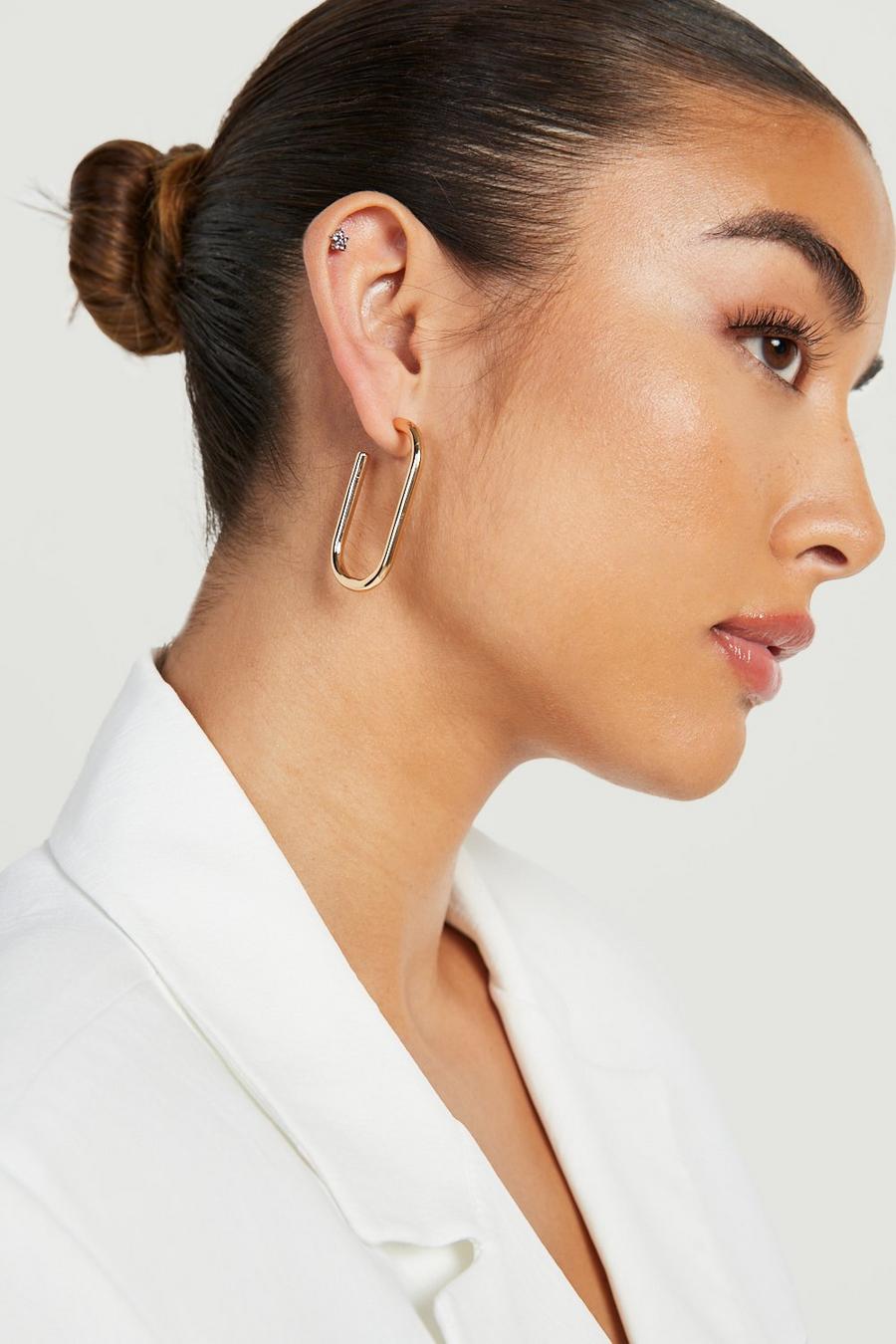 Gold Simple Tubular Earrings  image number 1