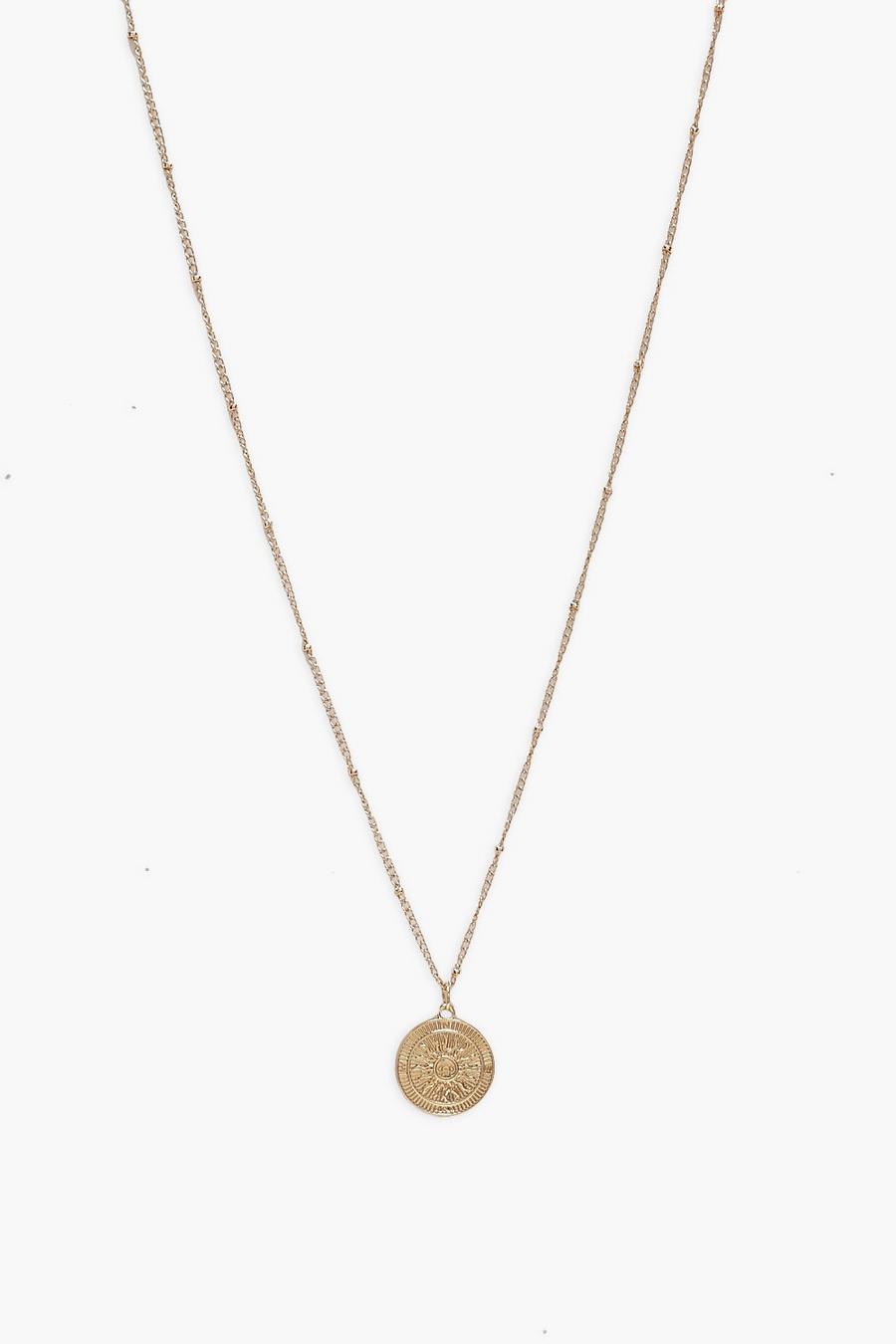 Gold Compass Necklace  image number 1