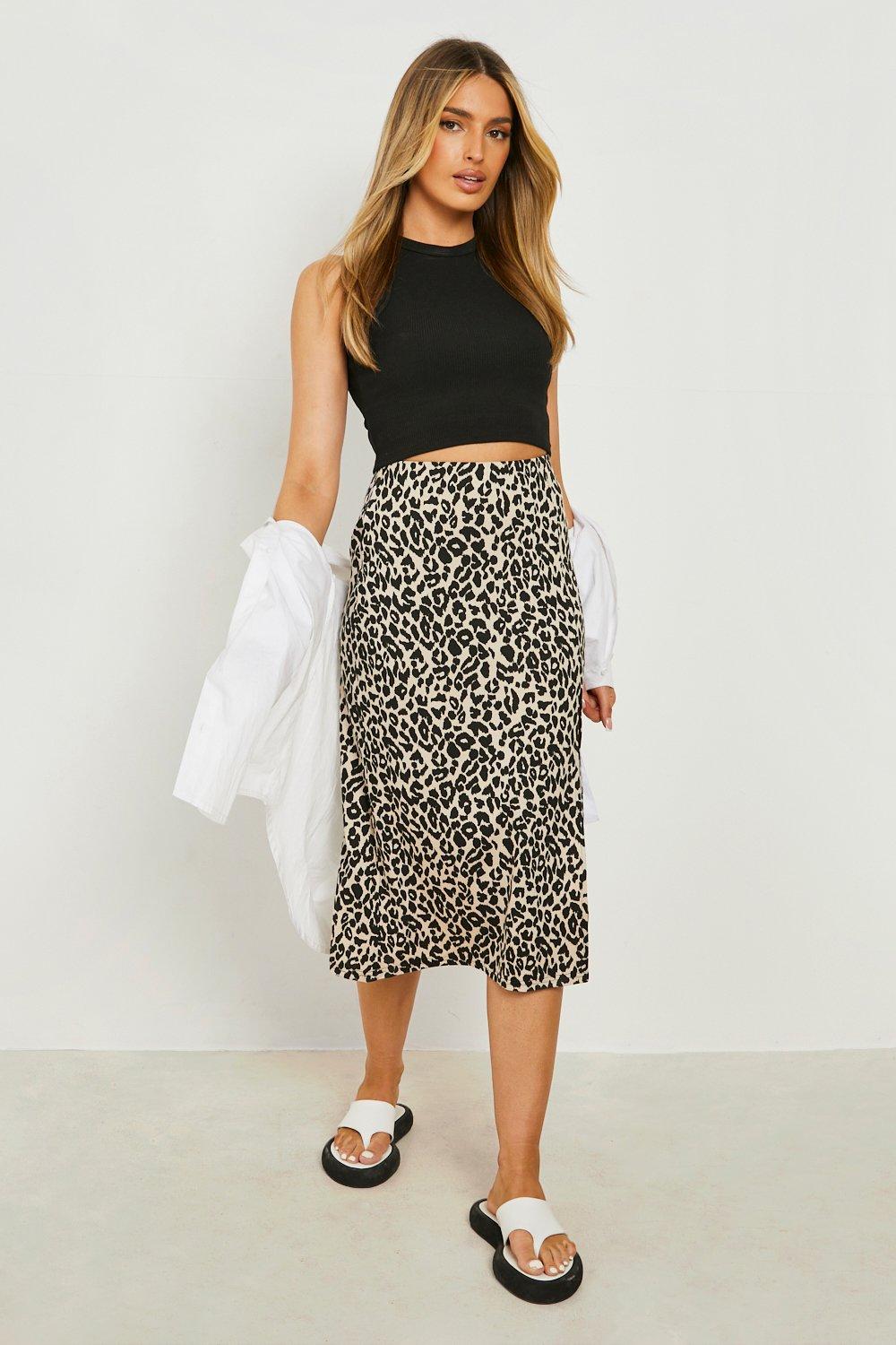 Leopard midi skirt clearance split