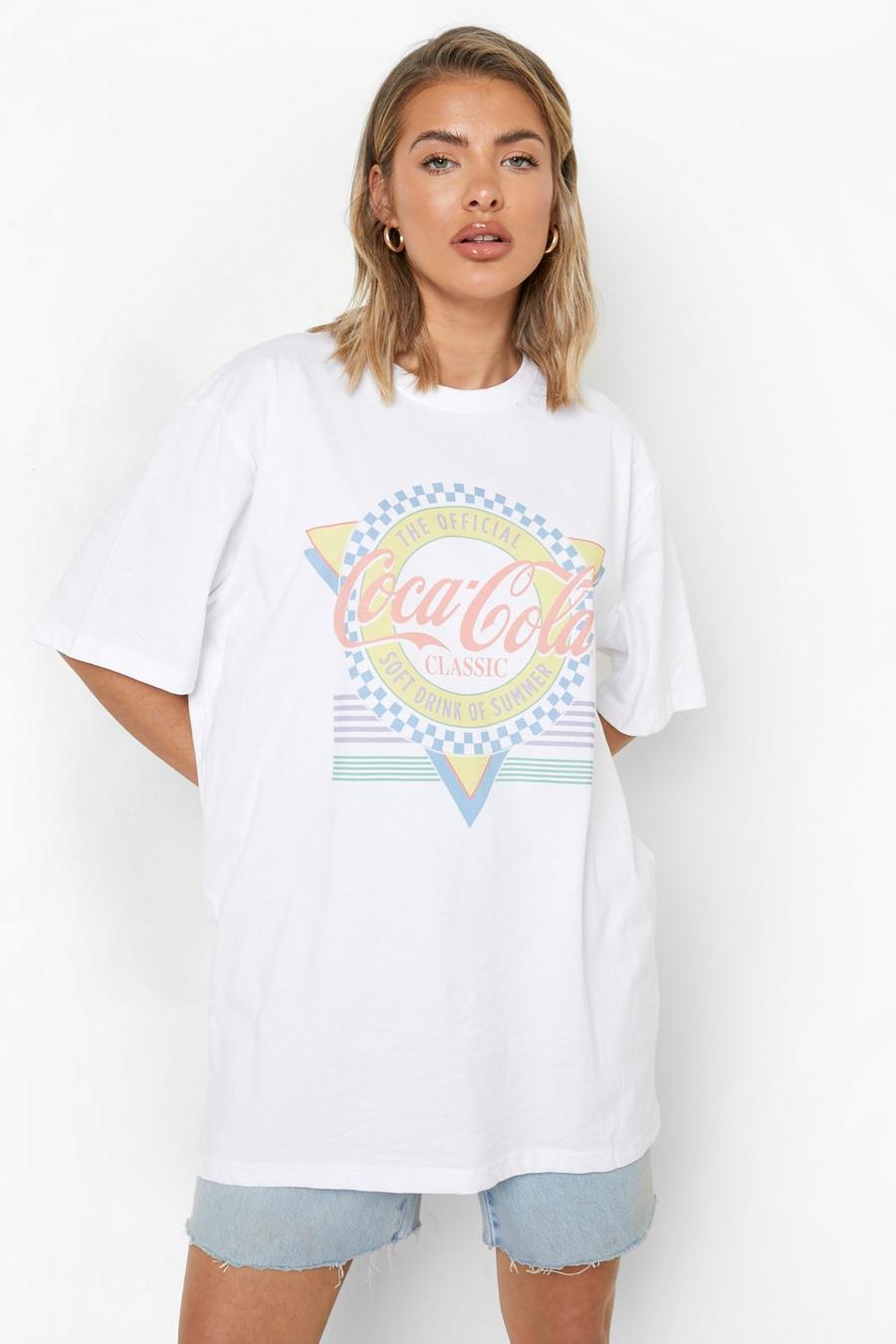 White Coca-cola License Oversized T Shirt image number 1