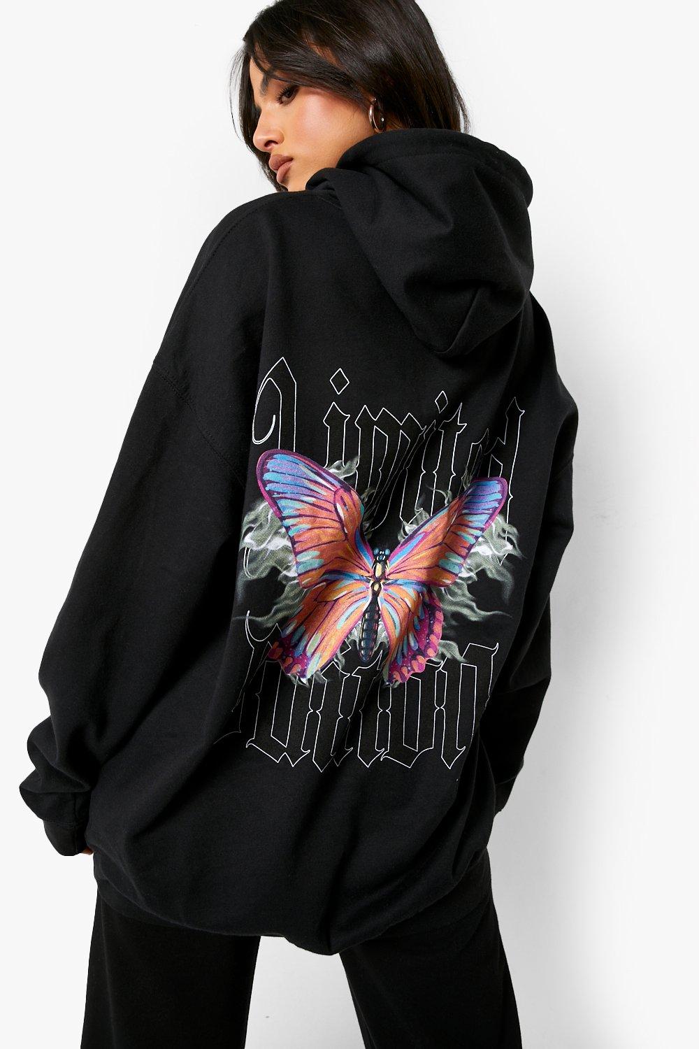 Limited Edition Butterfly Back Print Hoodie