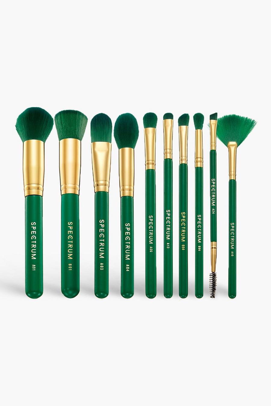 Green grön Spectrum Malachite 10-piece Brush Set 