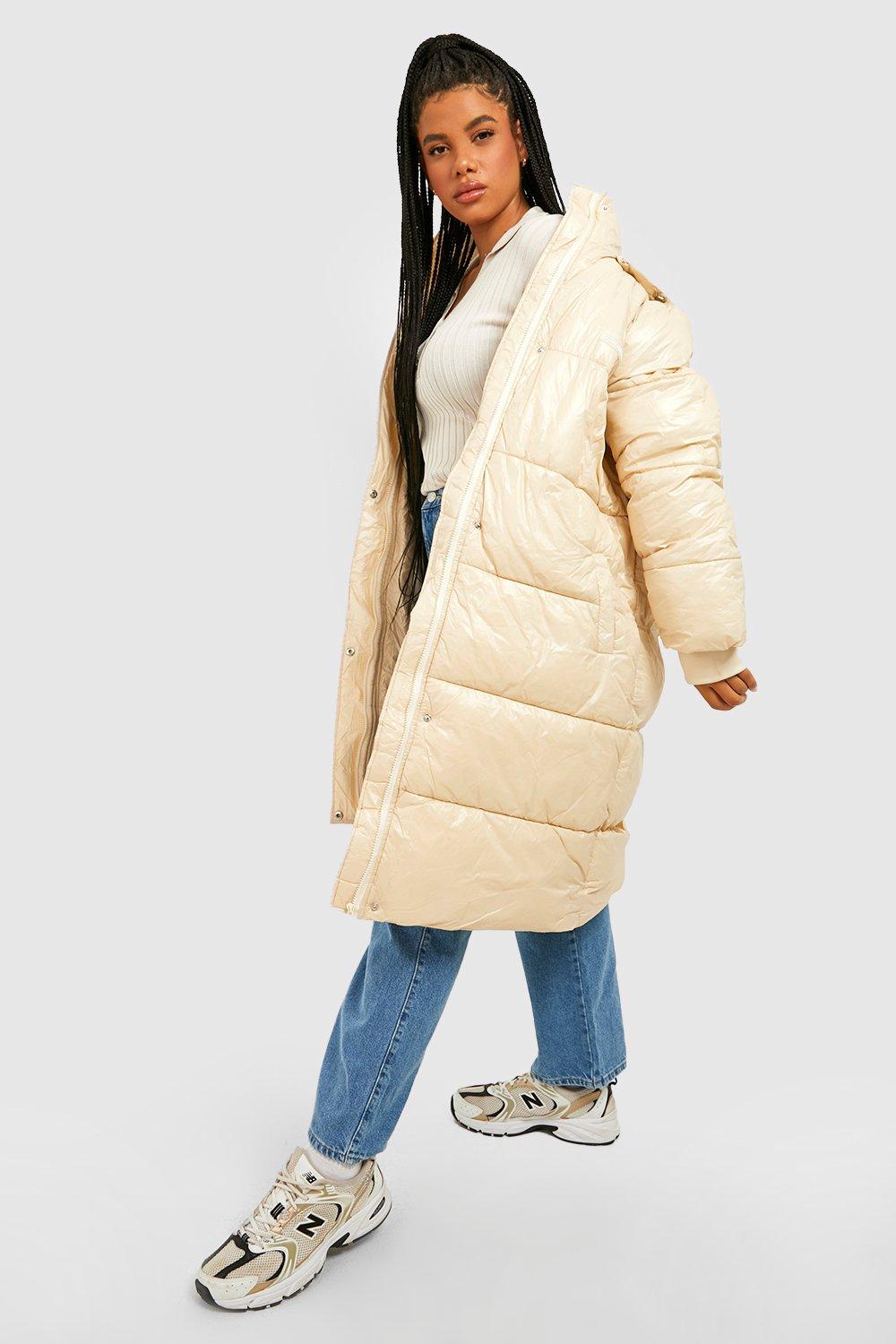 plus size longline puffer jacket