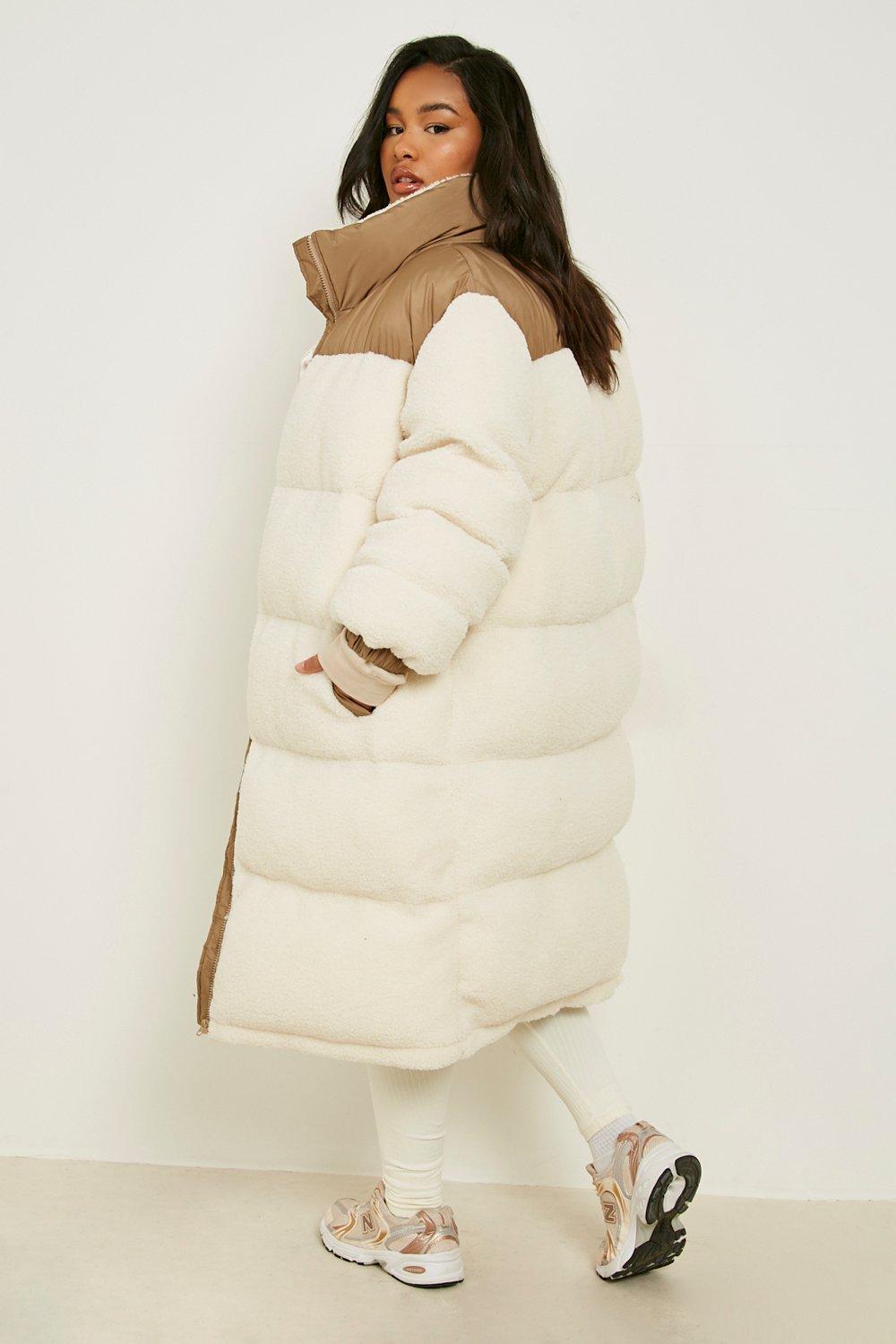 Teddy Faux Fur Paneled Puffer Jacket