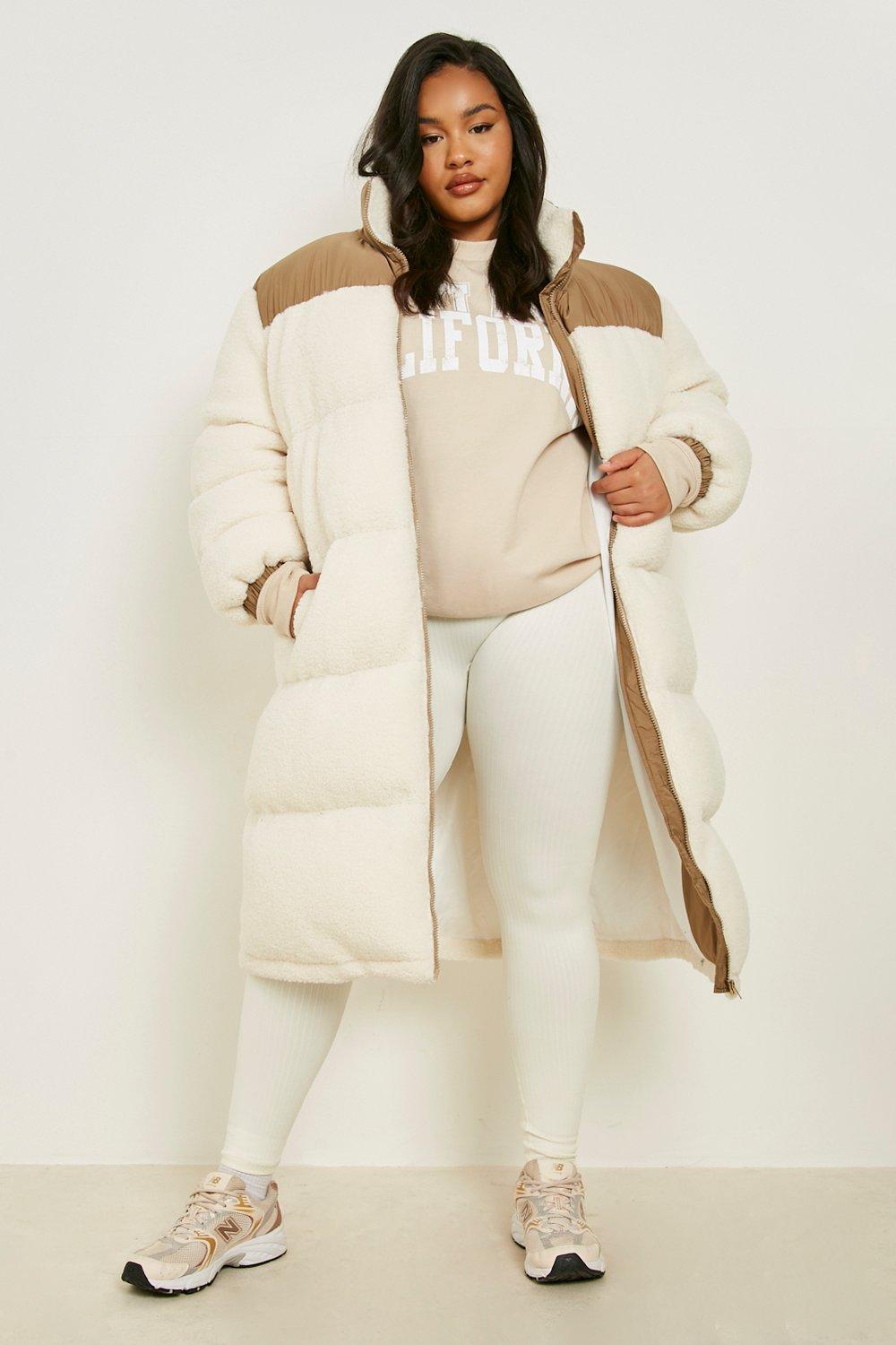 Plus size best sale longline teddy coat