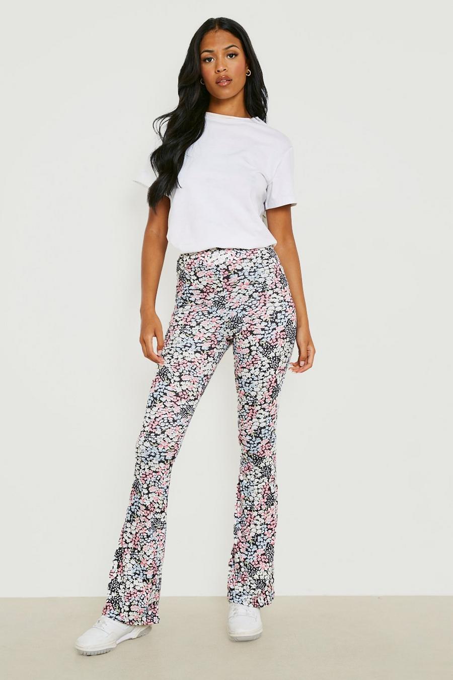 Pink Tall Ditsy Floral Print Flare