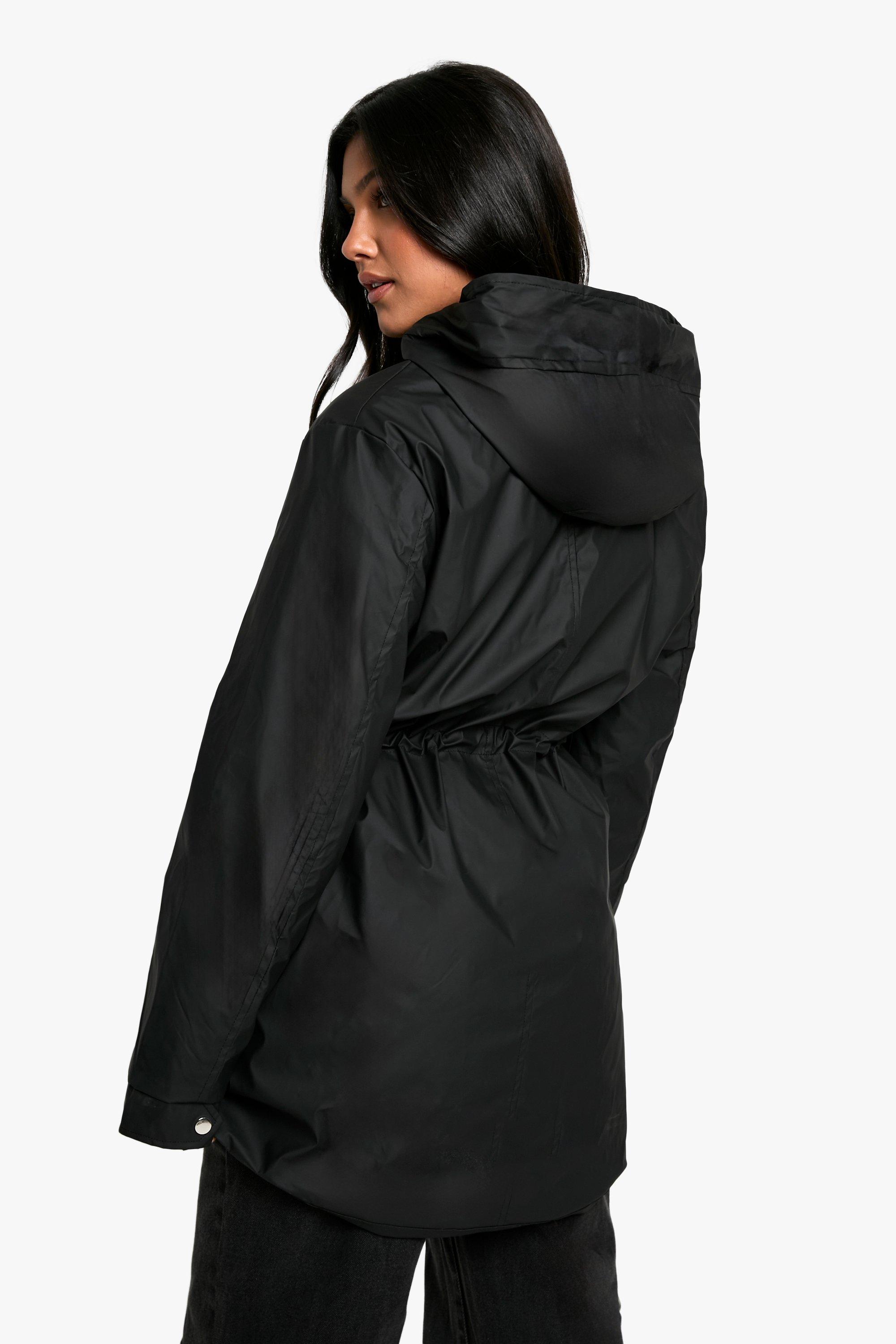 Boohoo hot sale black parka