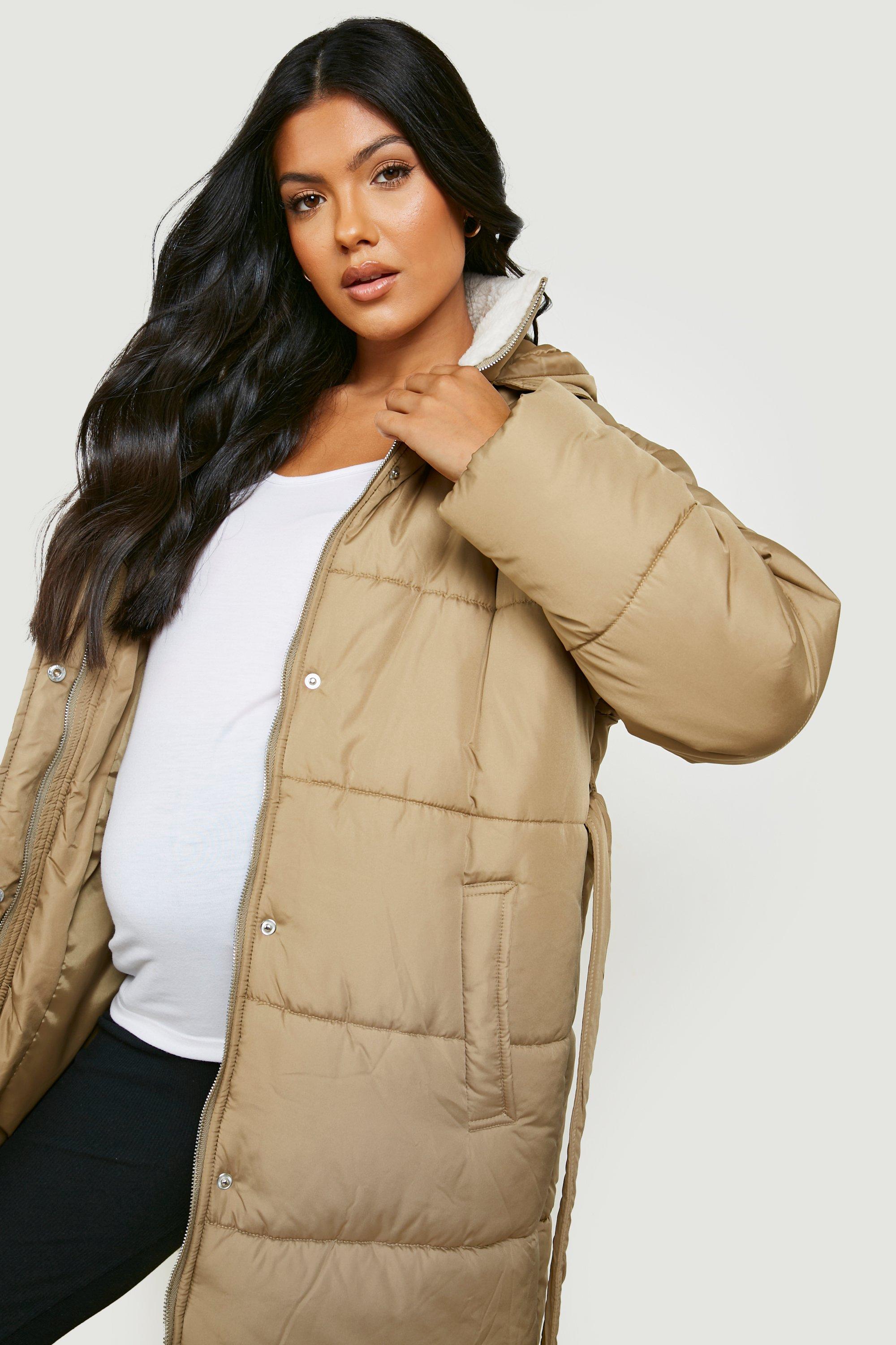 Maternity coat clearance boohoo