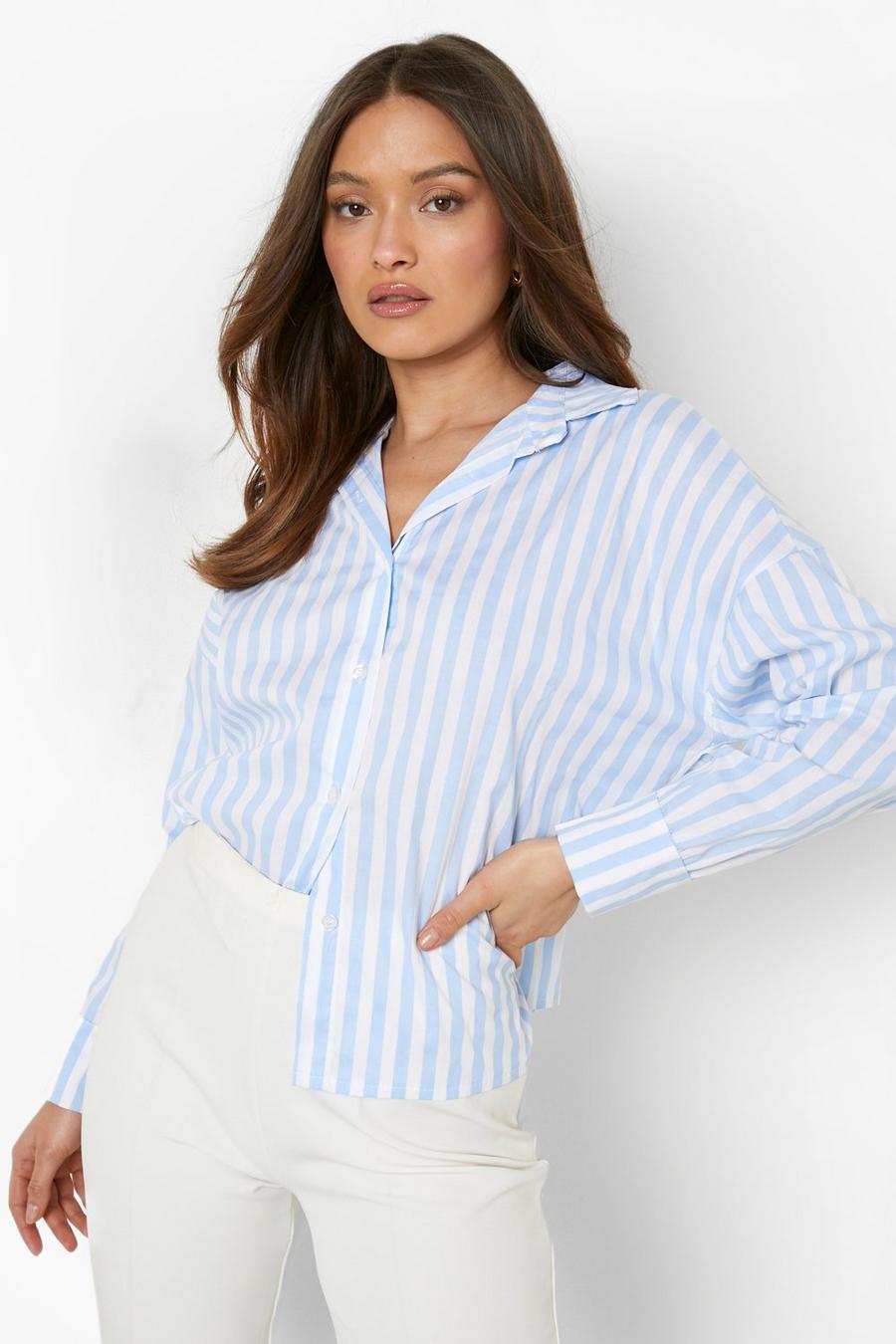Powder blue Chunky Stripe Oversized Shirt