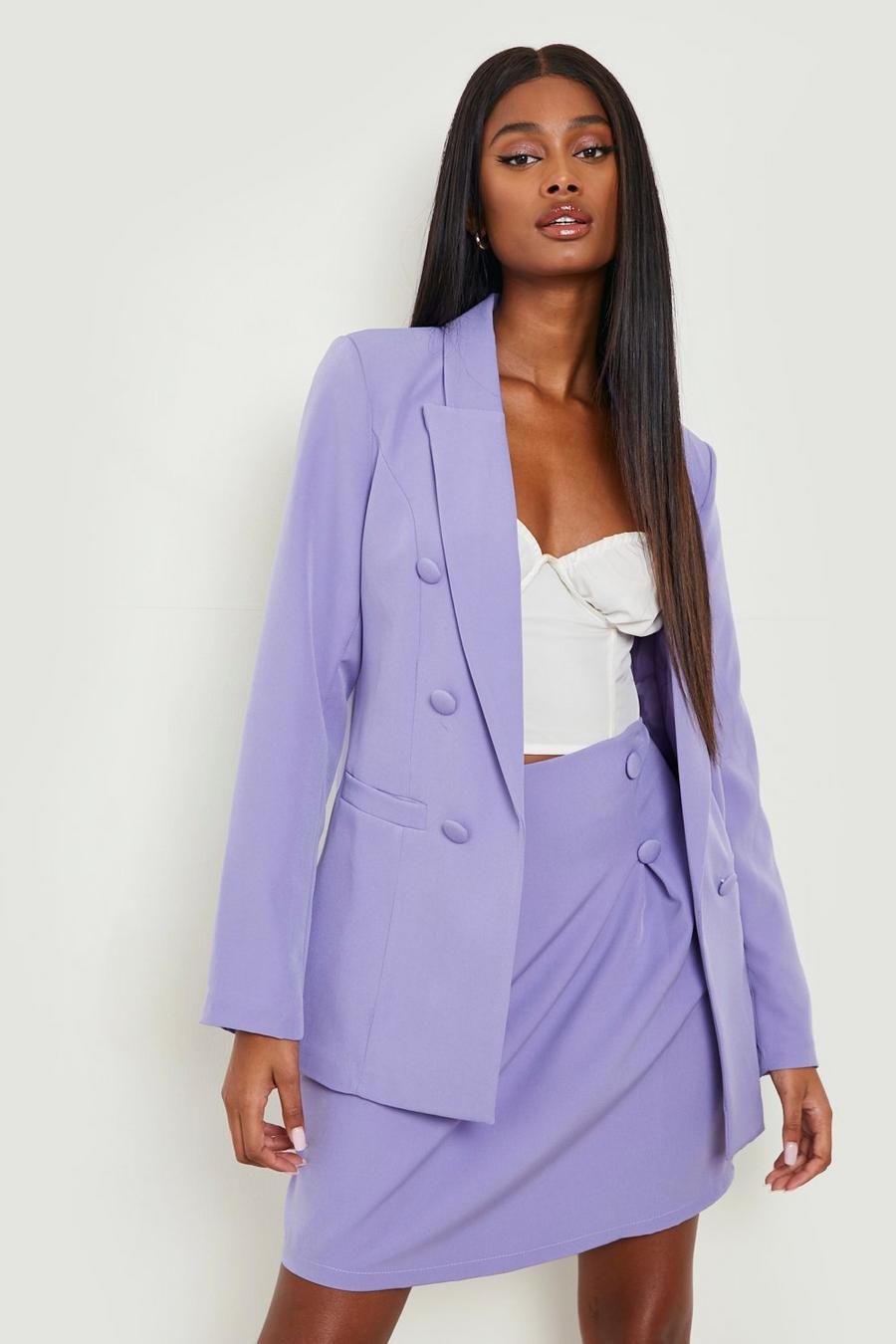 Lilac Double Breasted Tailored Blazer image number 1