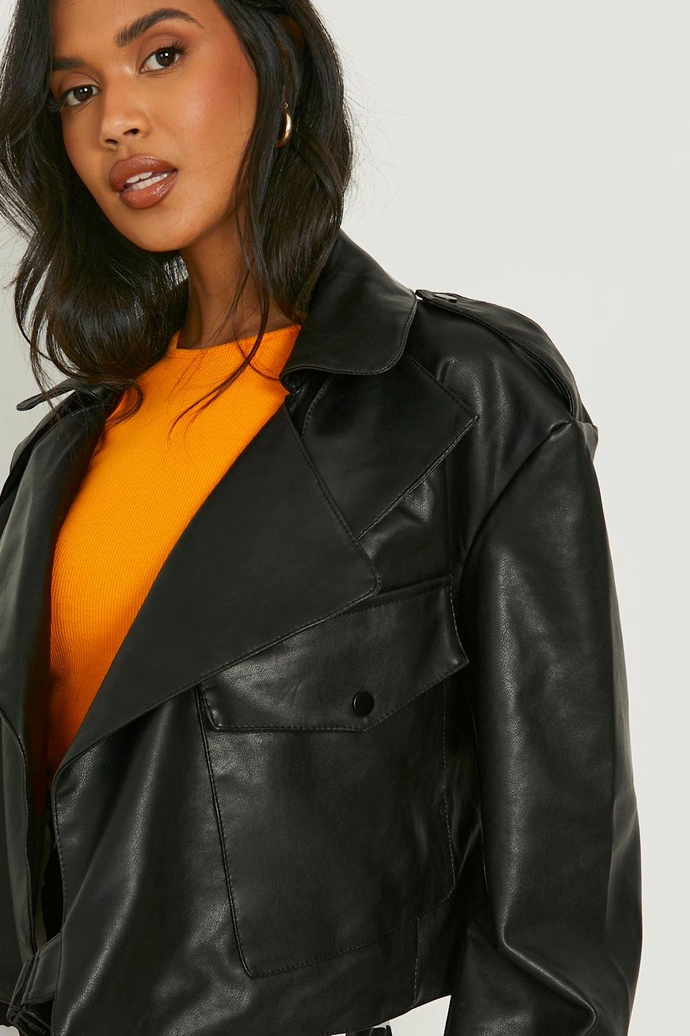 Boohoo faux leather jacket best sale