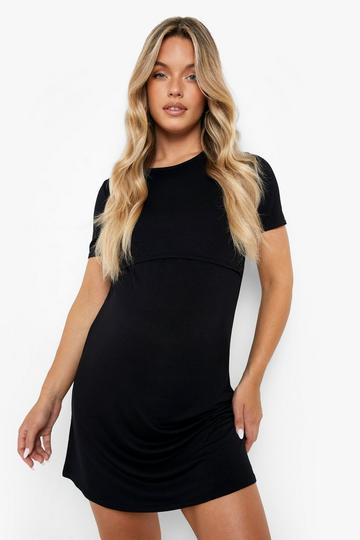 Maternity Nursing T-shirt Nightie black