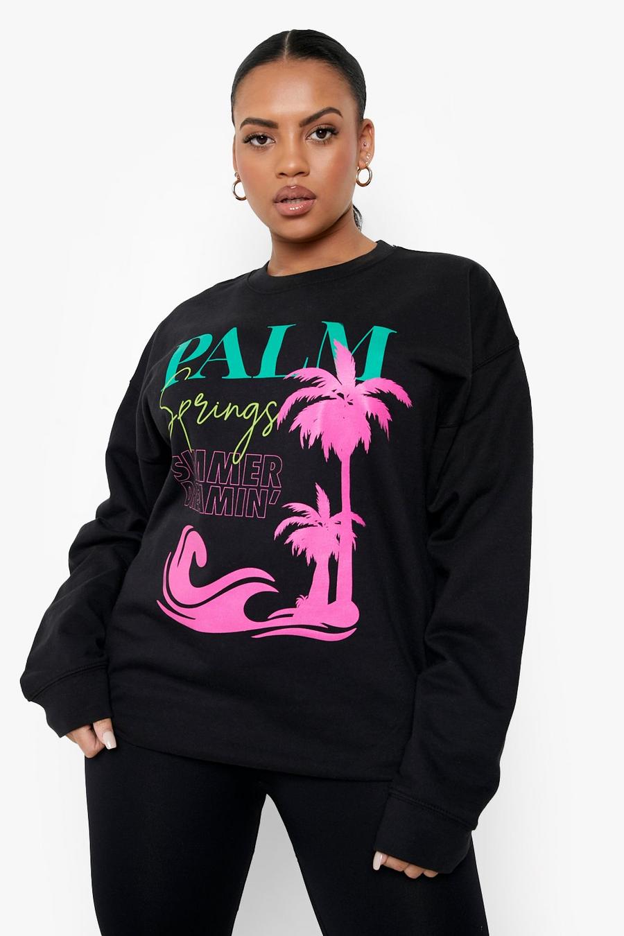 Black Plus - Palm Springs Sweatshirt med tryck image number 1