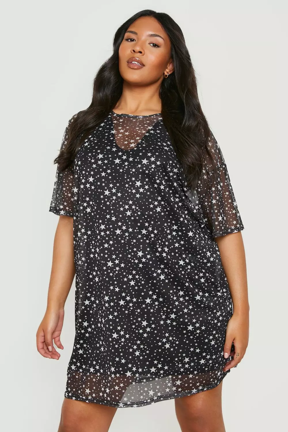 Boohoo star deals mesh dress