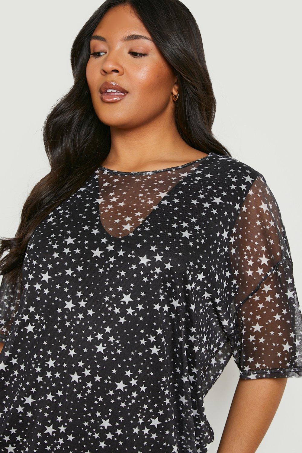 plus size mesh t shirt dress