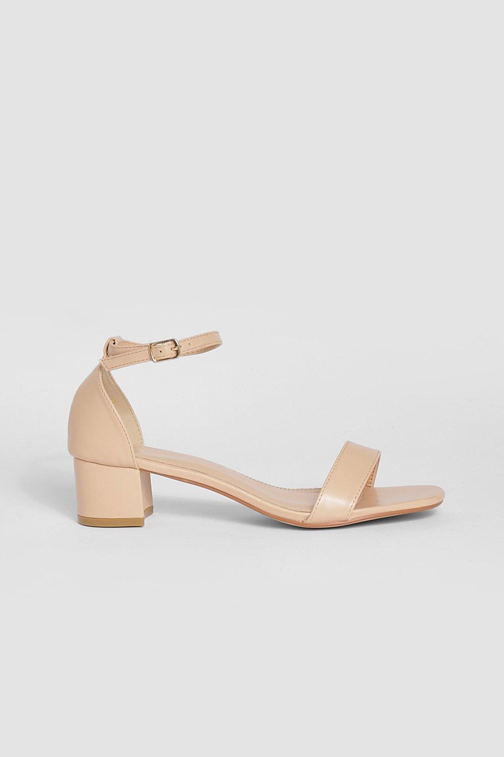 Beige low shop block heels