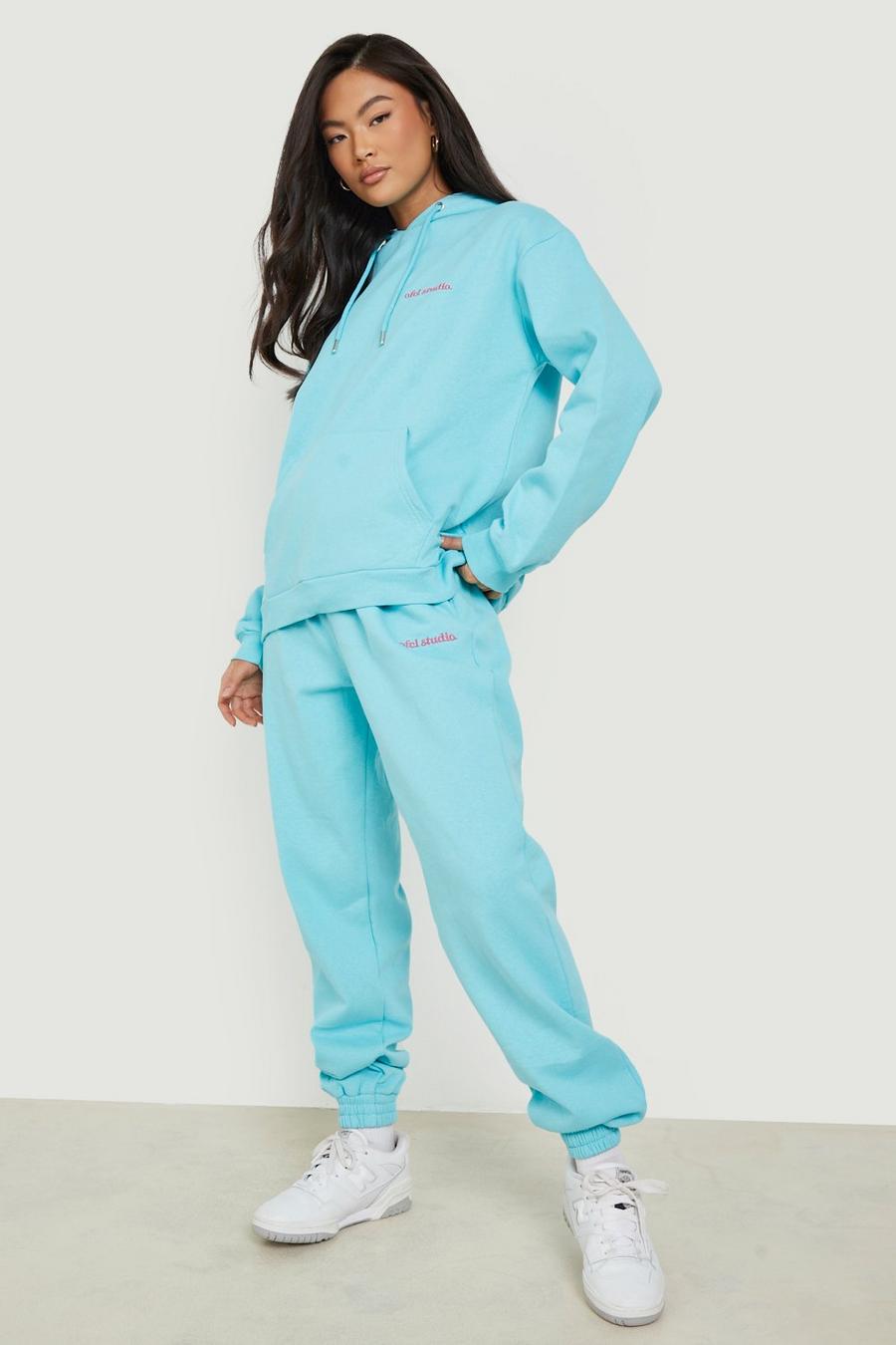Blue Ofcl Studio Embroidered Hooded Tracksuit 