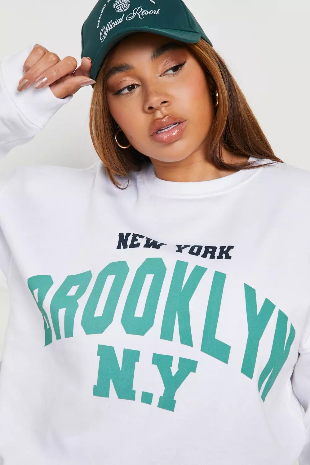 Ladies Oversized T Shirt Varsity NewYork 98 Brooklyn Stripe T-Shirt  Baseball Top