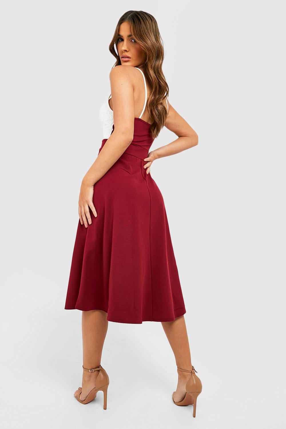 Strappy midi shop skater dress