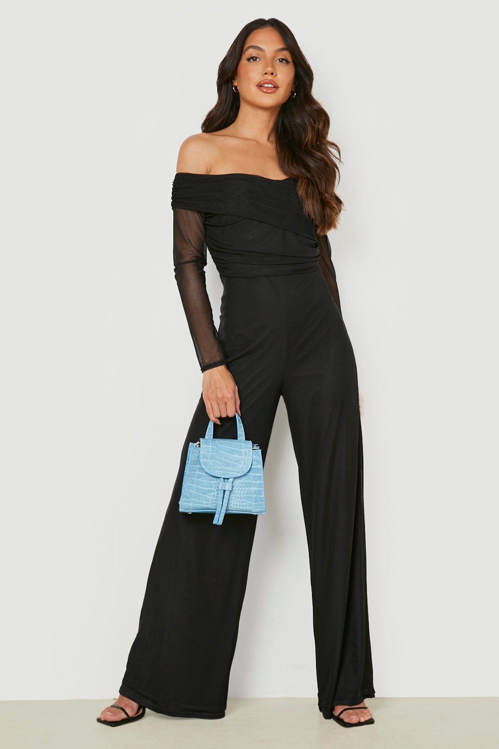 Boohoo off cheap the shoulder jumpsuit