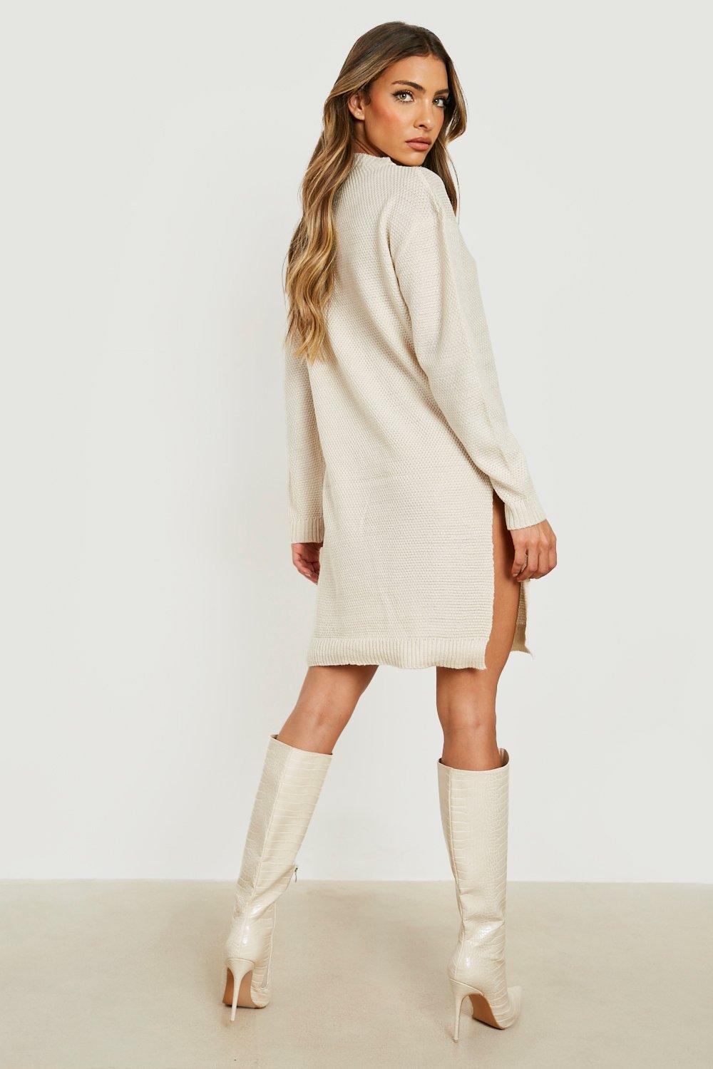 Sweater dress on sale with side slits