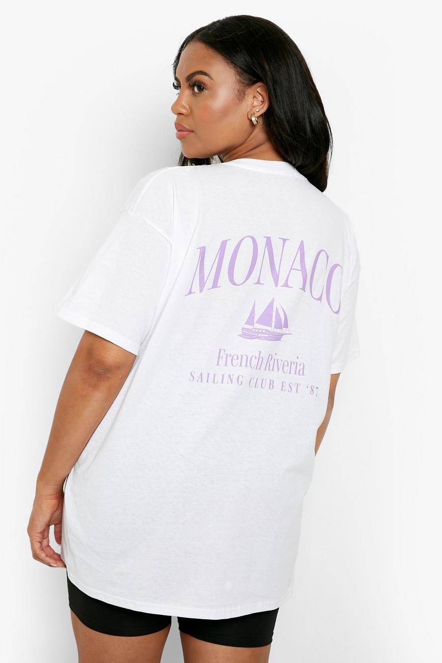 White Plus Monaco Oversized Graphic T-Shirt image number 1