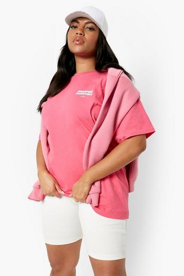 Plus Oversized Printed T-shirt fuchsia