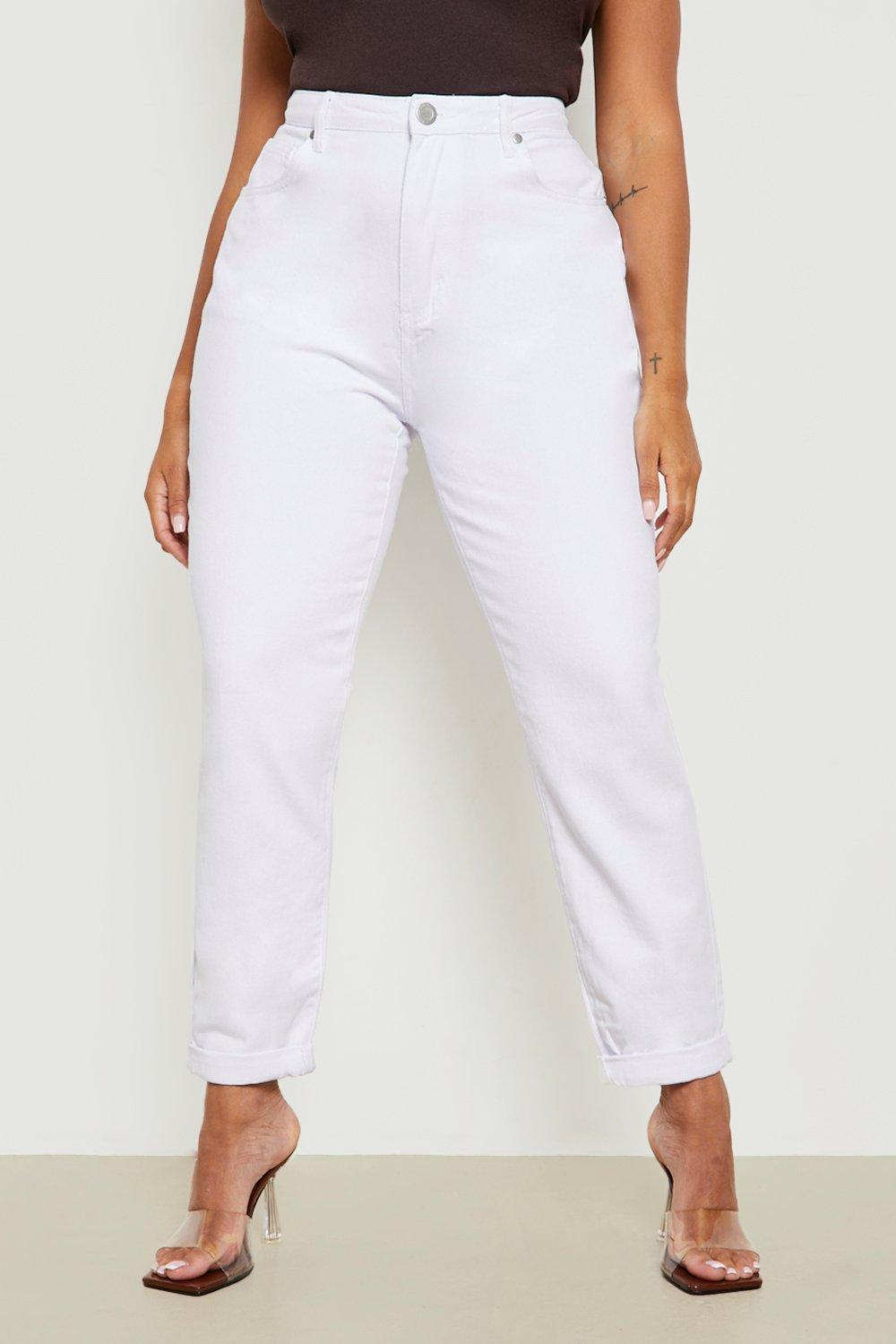 Plus size white jeans uk sale