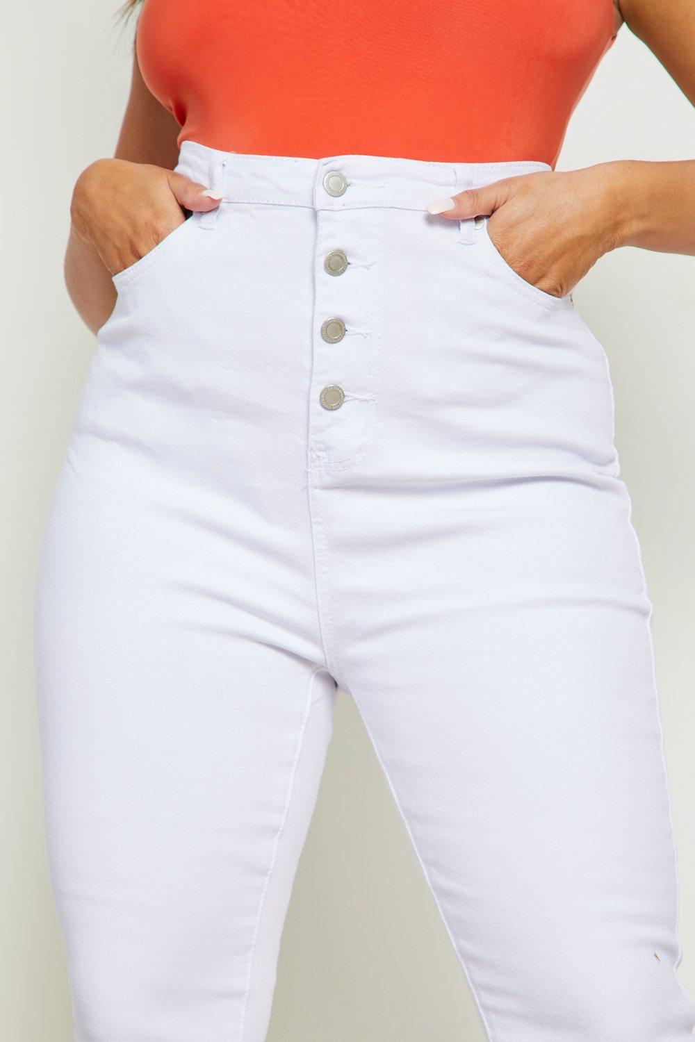 Jean skinny taille haute blanc best sale