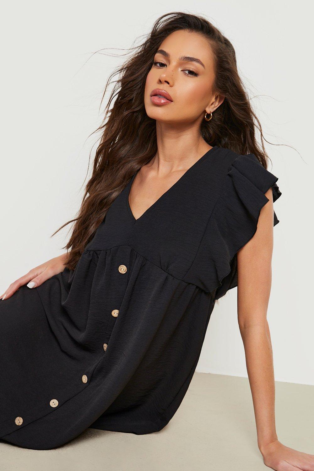 Button smock outlet dress